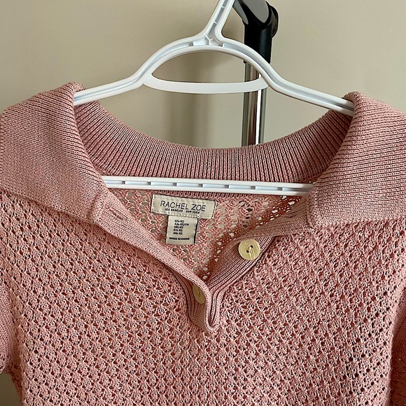 RACHEL ZOE FASHION SWEATER TOP BABY PINK - Picture 2 of 4